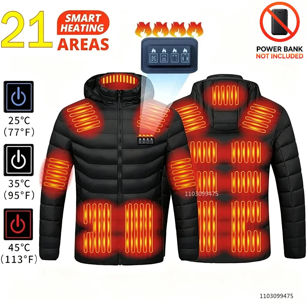Chaqueta Calefactable 21 Zonas Hombre/Mujer LEOSOXS - Invierno Térmica USB