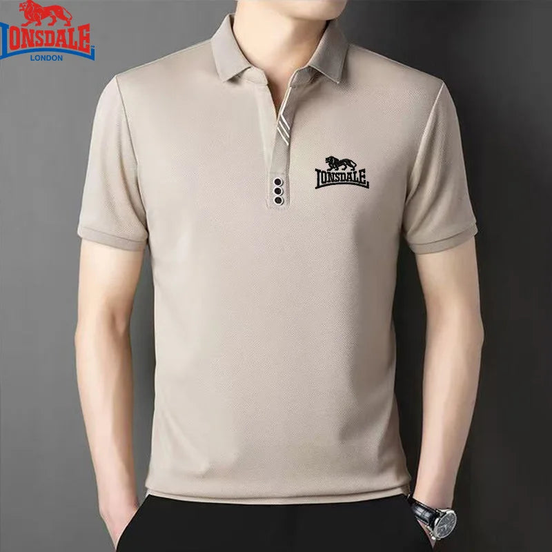 Polo Verano Hombre LONSDALE Manga Corta Bordado Fresco Transpirable