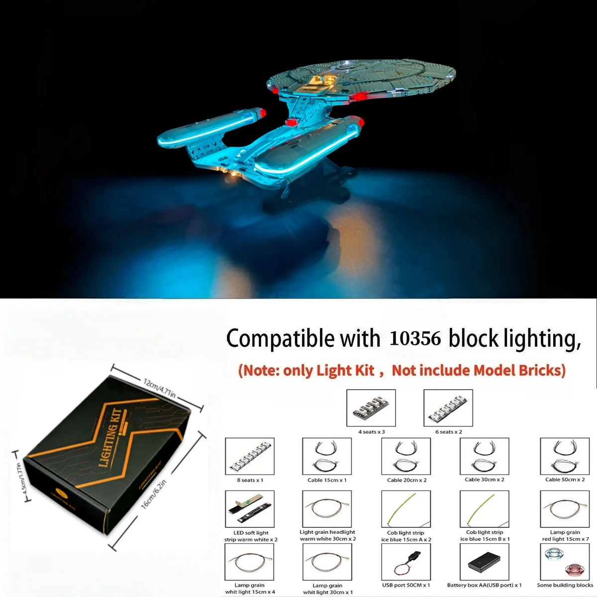 Kit de Iluminación LED LYBMTWF 10356 - Control Táctil/Remoto para Modelos