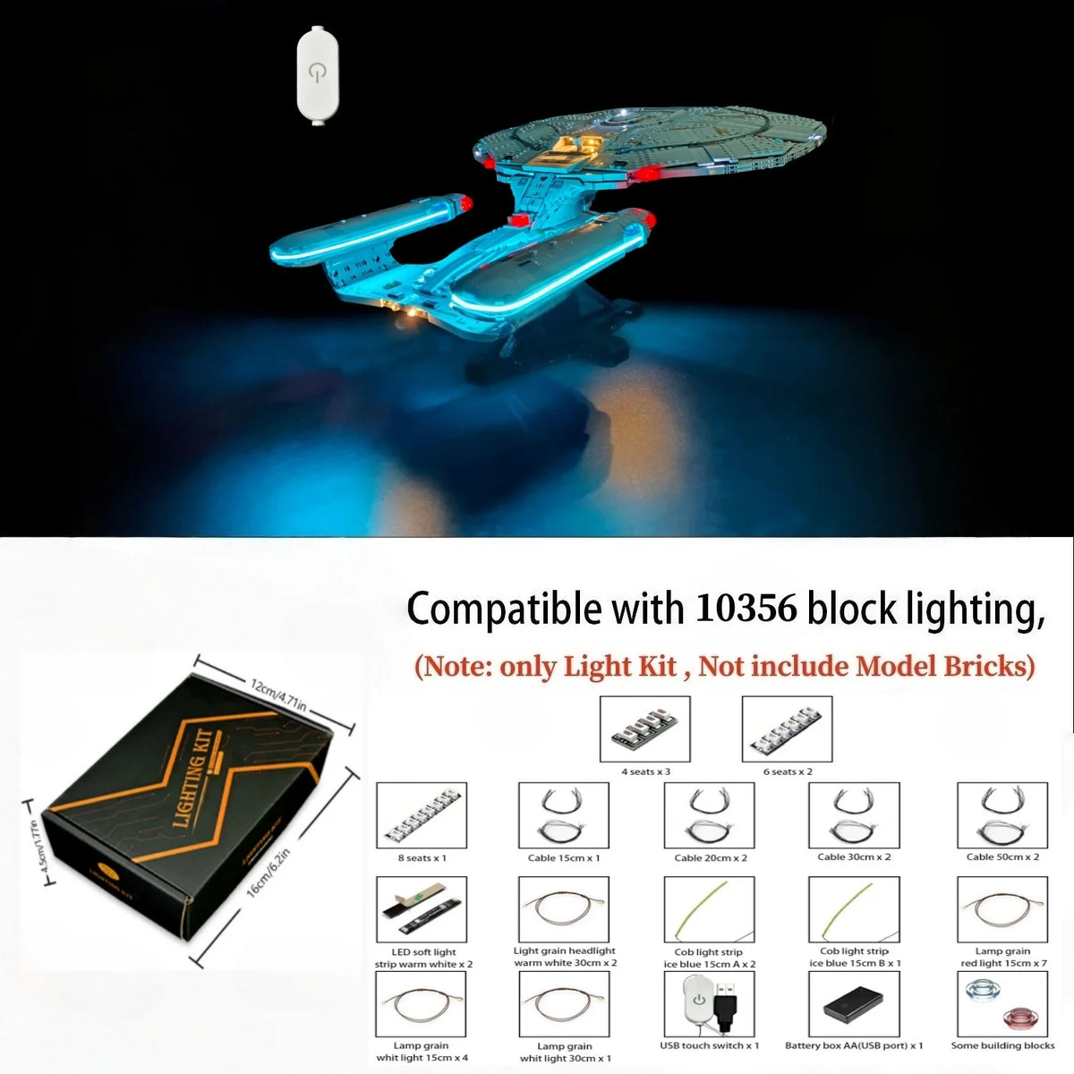 Kit de Iluminación LED LYBMTWF 10356 - Control Táctil/Remoto para Modelos