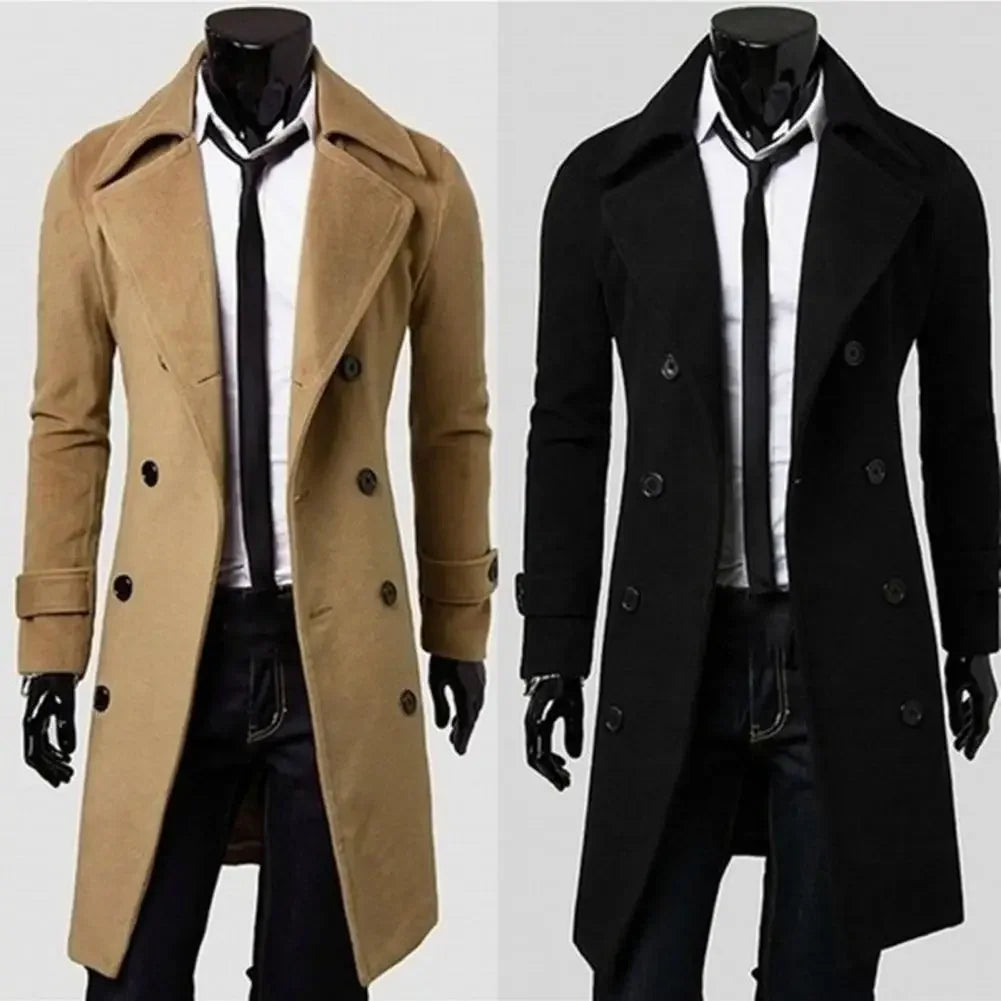 Gabardina Hombre MLSJSHIQI Doble Botonadura Invierno Cálido Casual - Corporación Turística