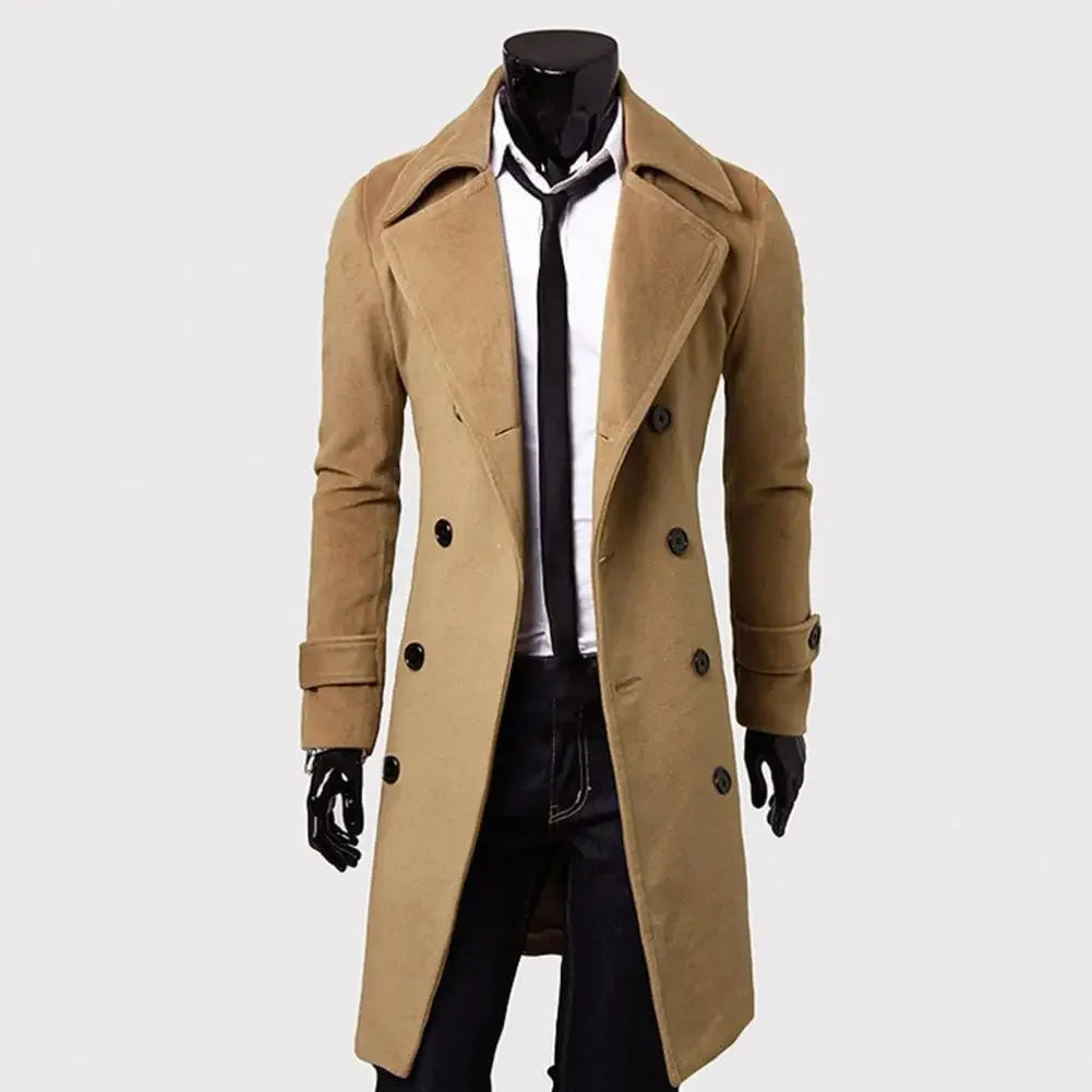 Gabardina Hombre MLSJSHIQI Doble Botonadura Invierno Cálido Casual - Corporación Turística