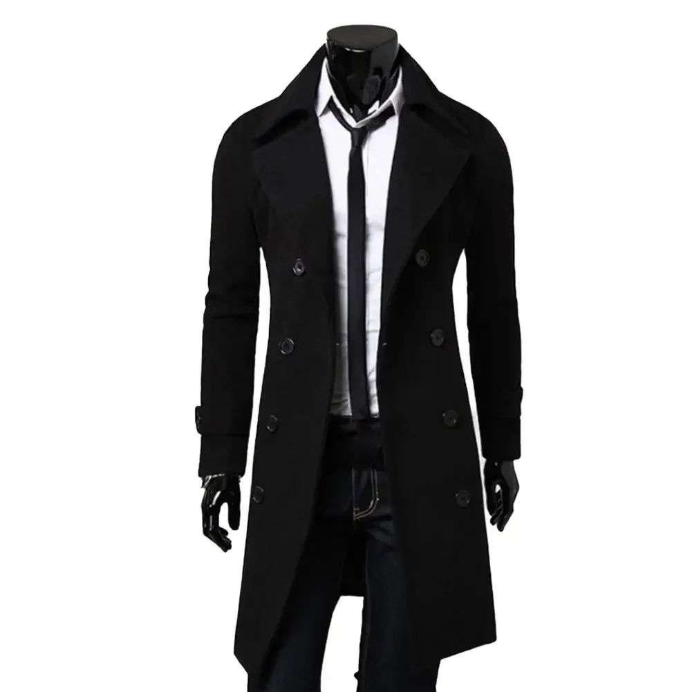 Gabardina Hombre MLSJSHIQI Doble Botonadura Invierno Cálido Casual - Corporación Turística