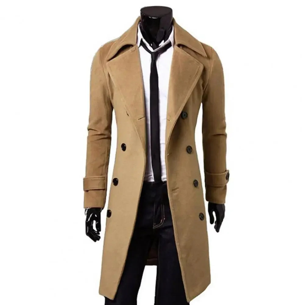 Gabardina Hombre MLSJSHIQI Doble Botonadura Invierno Cálido Casual - Corporación Turística