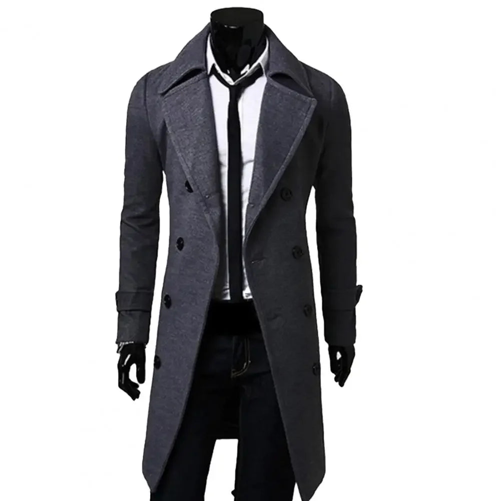 Gabardina Hombre MLSJSHIQI Doble Botonadura Invierno Cálido Casual - Corporación Turística