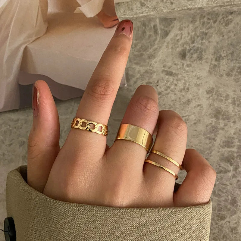 Conjunto Anillos Bohemios Circon Dorados Mujer | Modyle | Regalos Boda - Corporación Turística