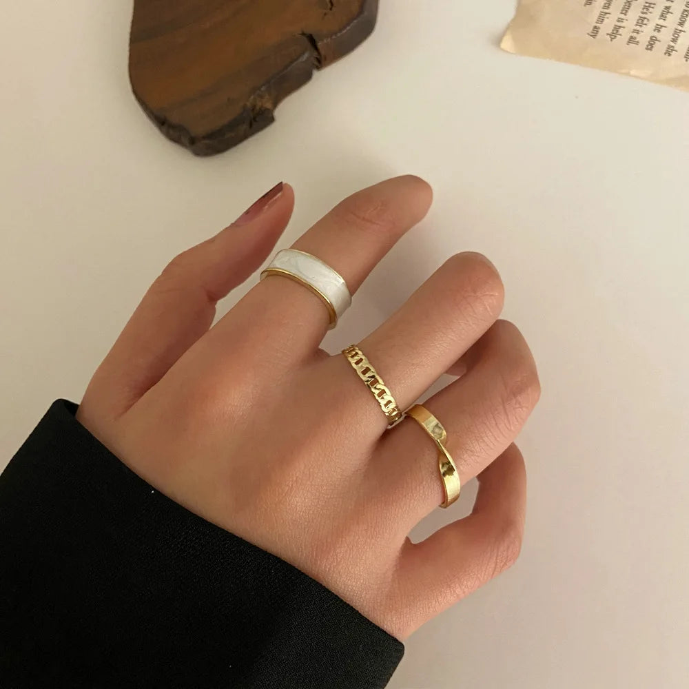 Conjunto Anillos Bohemios Circon Dorados Mujer | Modyle | Regalos Boda - Corporación Turística
