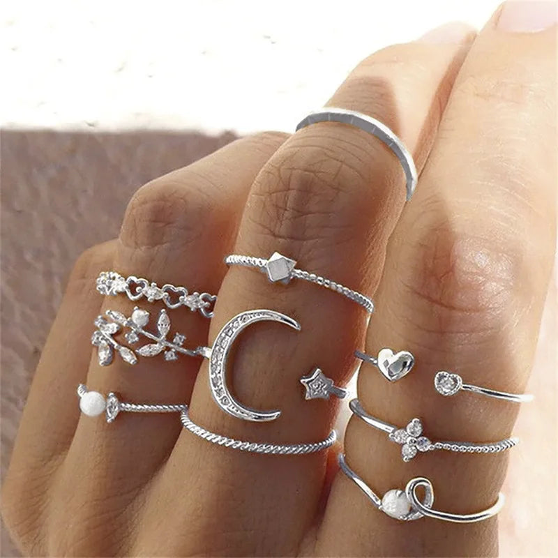Conjunto Anillos Bohemios Circon Dorados Mujer | Modyle | Regalos Boda - Corporación Turística