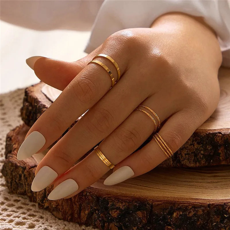Conjunto Anillos Bohemios Circon Dorados Mujer | Modyle | Regalos Boda - Corporación Turística