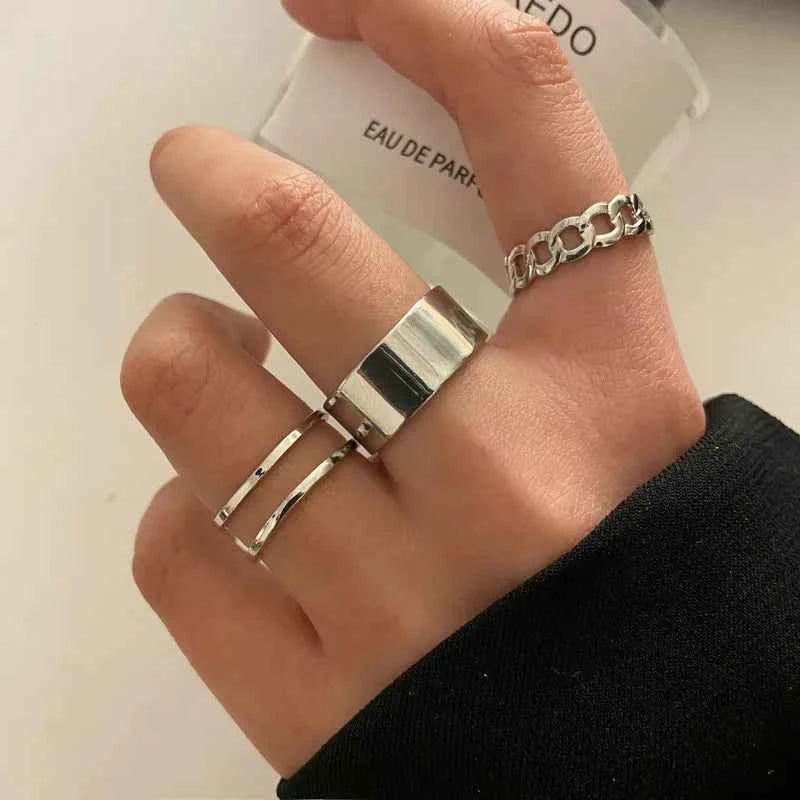 Conjunto Anillos Bohemios Circon: Modyle Oro 18K - Regalo Boda Mujer