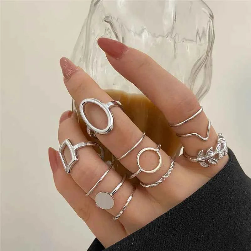 Conjunto Anillos Bohemios Circon: Modyle Oro 18K - Regalo Boda Mujer