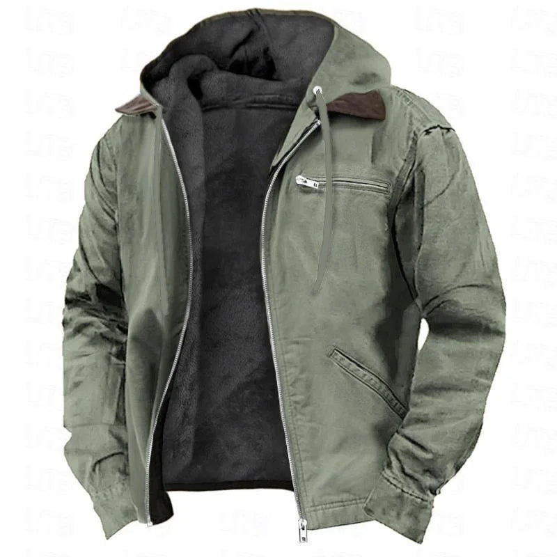 Chaqueta Polar Hombre Otoño Invierno con Capucha Cremallera Casual - Corporación Turística