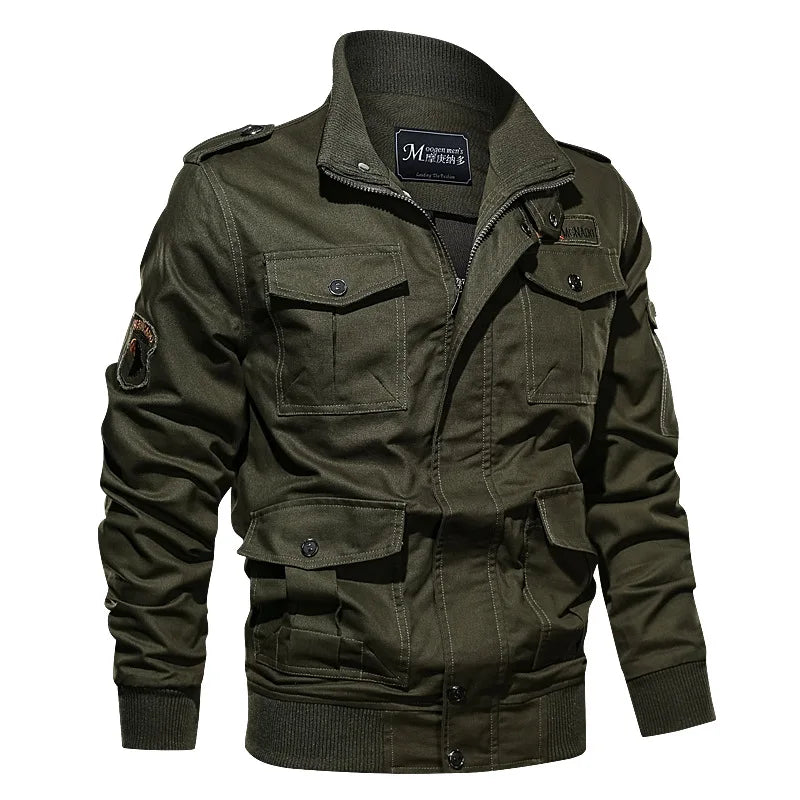 Chaqueta Carga Hombre NITWHD Otoño Militar Bolsillos Cremallera