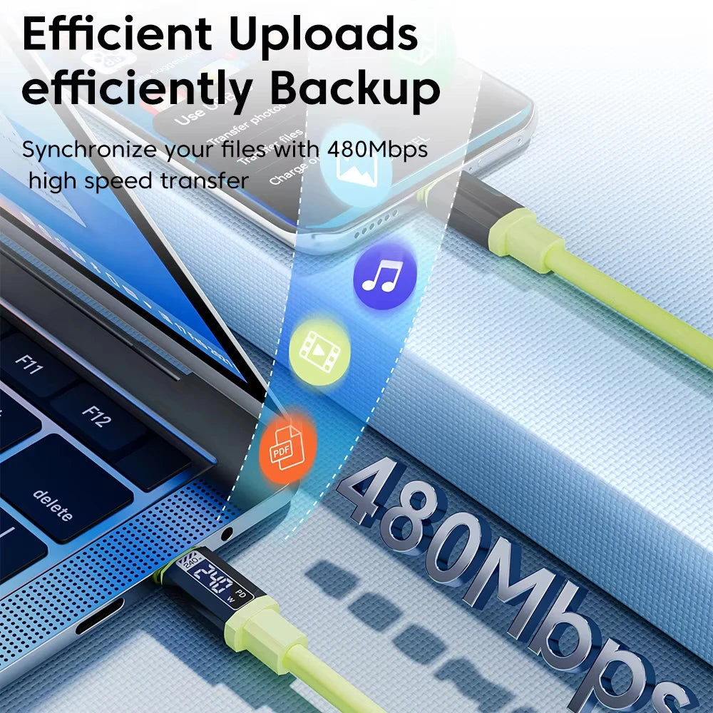 Cable USB C 240W NNBILI Carga Rápida PD | iPhone, Samsung, Xiaomi - Corporación Turística