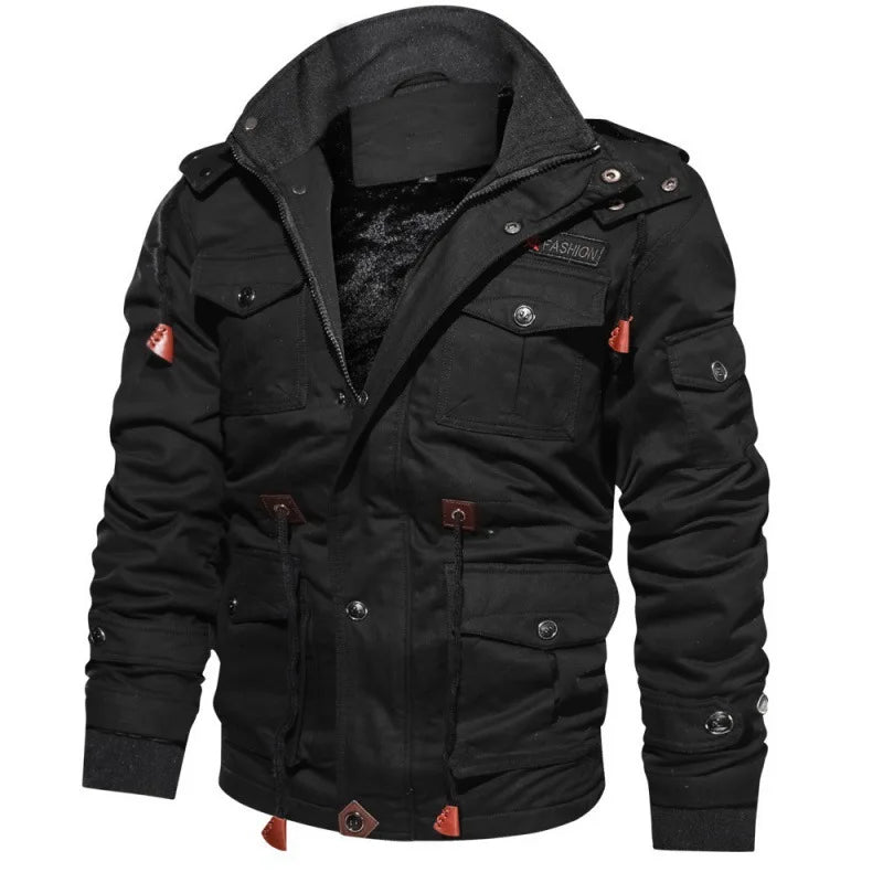 Chaquetas Militares Invierno Hombre: Abrigo Cargo Algodón Cálido 6XL