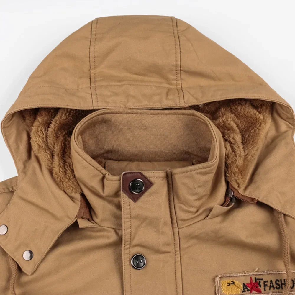 Chaquetas Militares Invierno Hombre: Abrigo Cargo Algodón Cálido 6XL