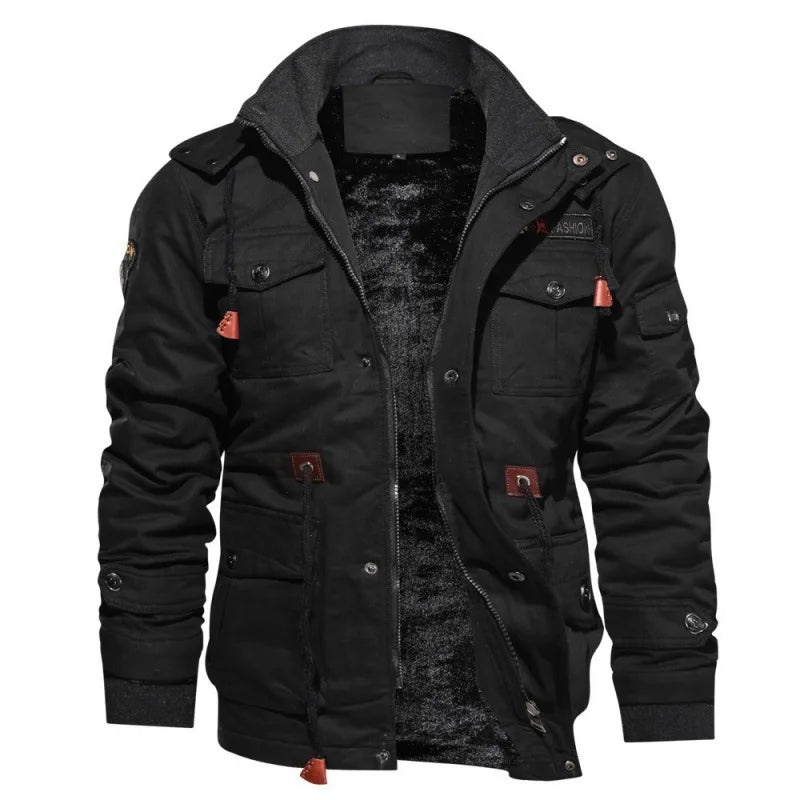 Chaquetas Militares Invierno Hombre: Abrigo Cargo Algodón Cálido 6XL
