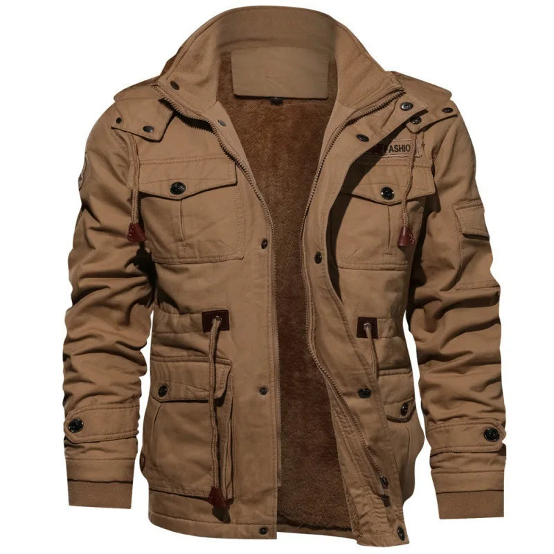 Chaquetas Militares Invierno Hombre: Abrigo Cargo Algodón Cálido 6XL