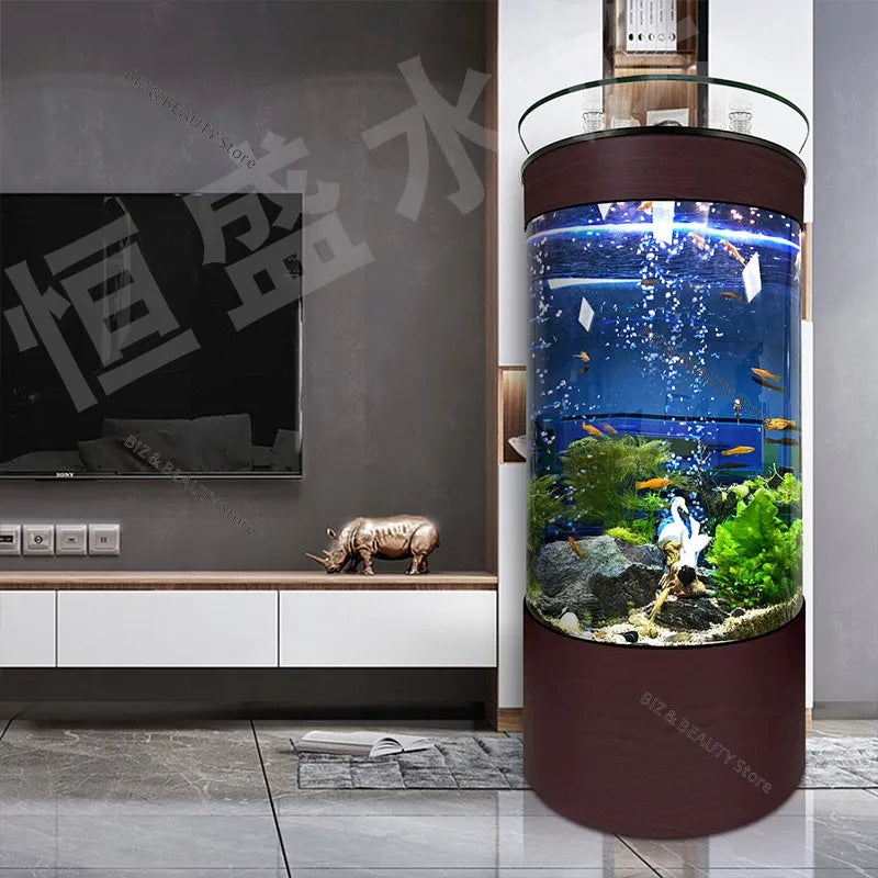 Acuario Semicircular Grande OAKCIA Autolimpieza | Pecera Moderna