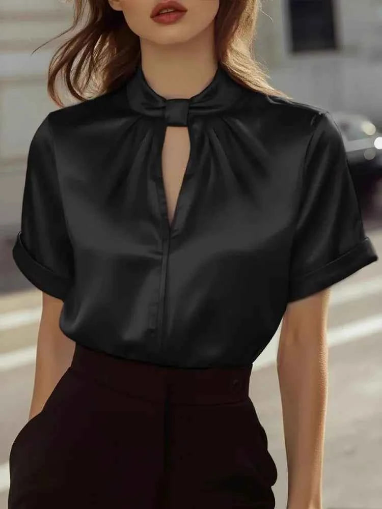 Blusa Elegante Mujer Manga Corta Oficina Moda 2026 Potskie