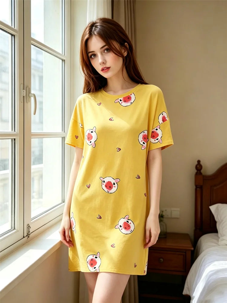Camisón Dibujos Animados Mujer Suave | qslziss | Ropa Hogar Cómoda - Corporación Turística
