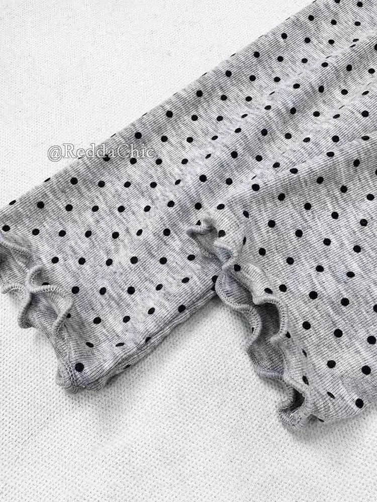 REDDA CHiC Camiseta Grunge Lunares Mujer Otoño Y2k