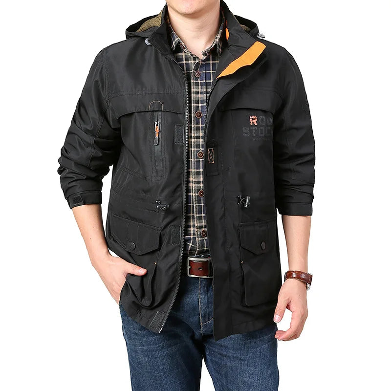Chaqueta Táctica R windproof Hombre | Impermeable con Capucha | Senderismo