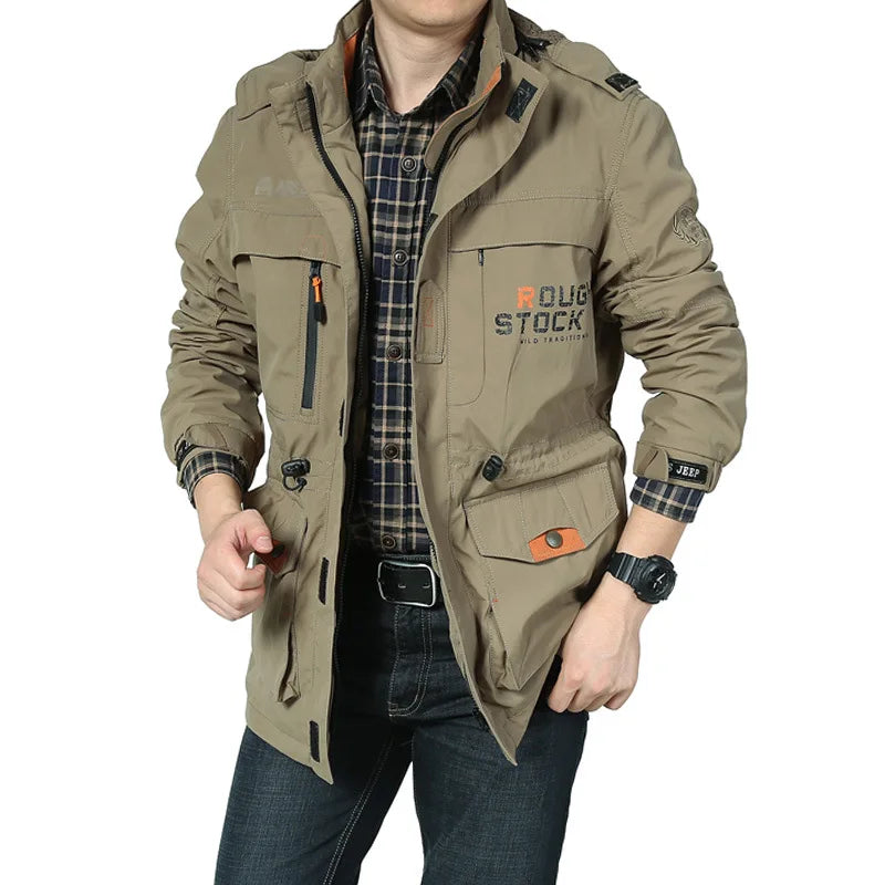 Chaqueta Táctica R windproof Hombre | Impermeable con Capucha | Senderismo
