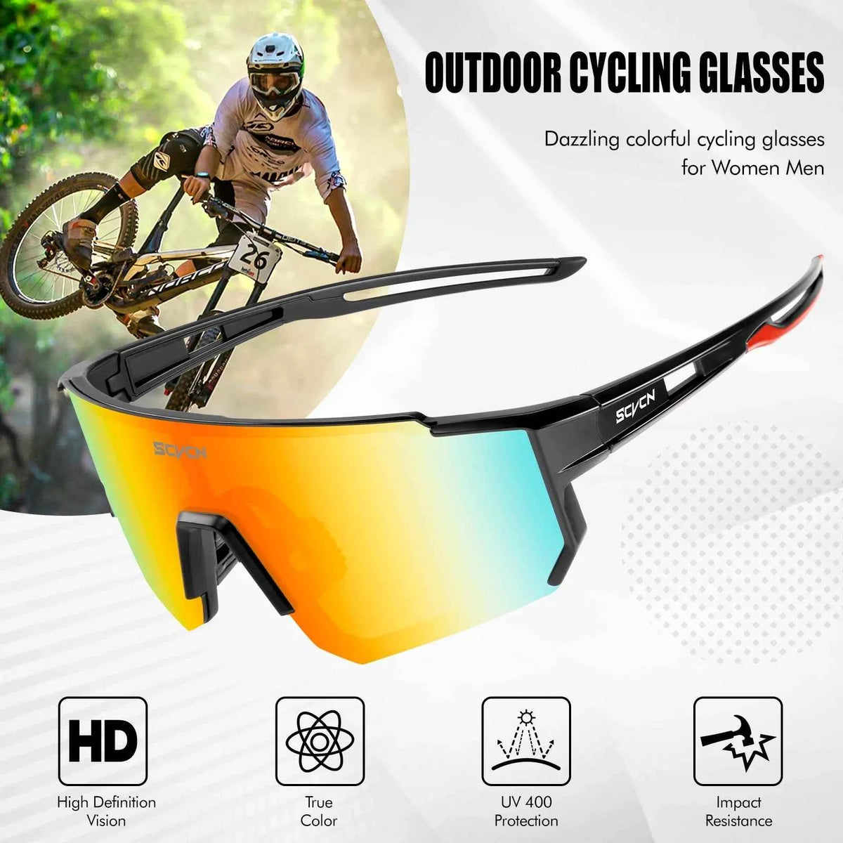 Gafas de Sol Deportivas SCVCN UV400 Ciclismo Montañismo