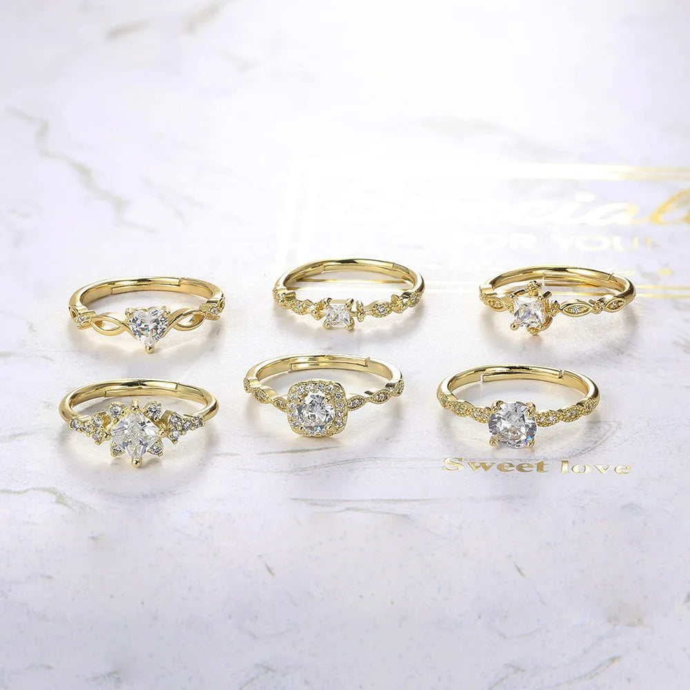 Anillos Mariposa y Sirena Ajustables Mujer | StoneAge | Baño Oro 14K - Corporación Turística