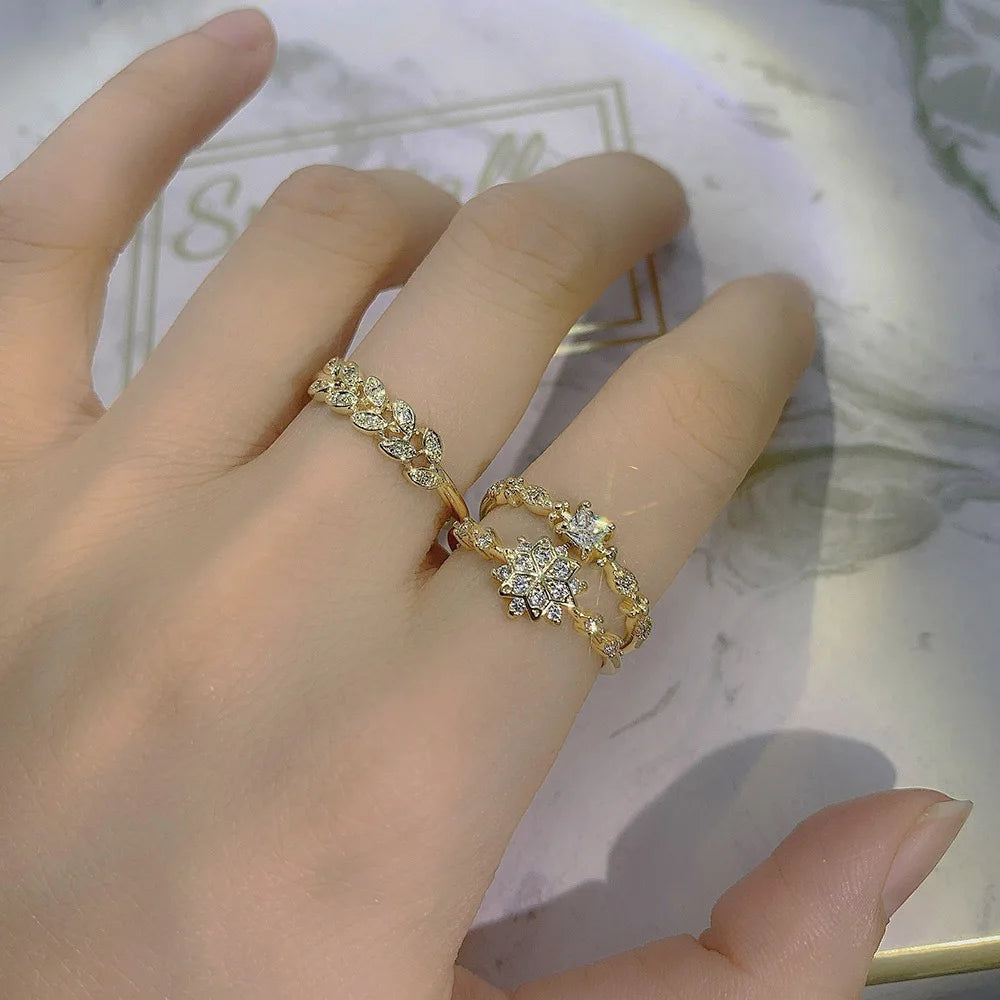 Anillos Mariposa y Sirena Ajustables Mujer | StoneAge | Baño Oro 14K - Corporación Turística