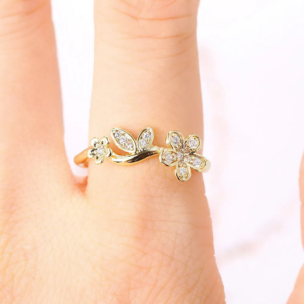 Anillos Mariposa y Sirena Ajustables Mujer | StoneAge | Baño Oro 14K - Corporación Turística