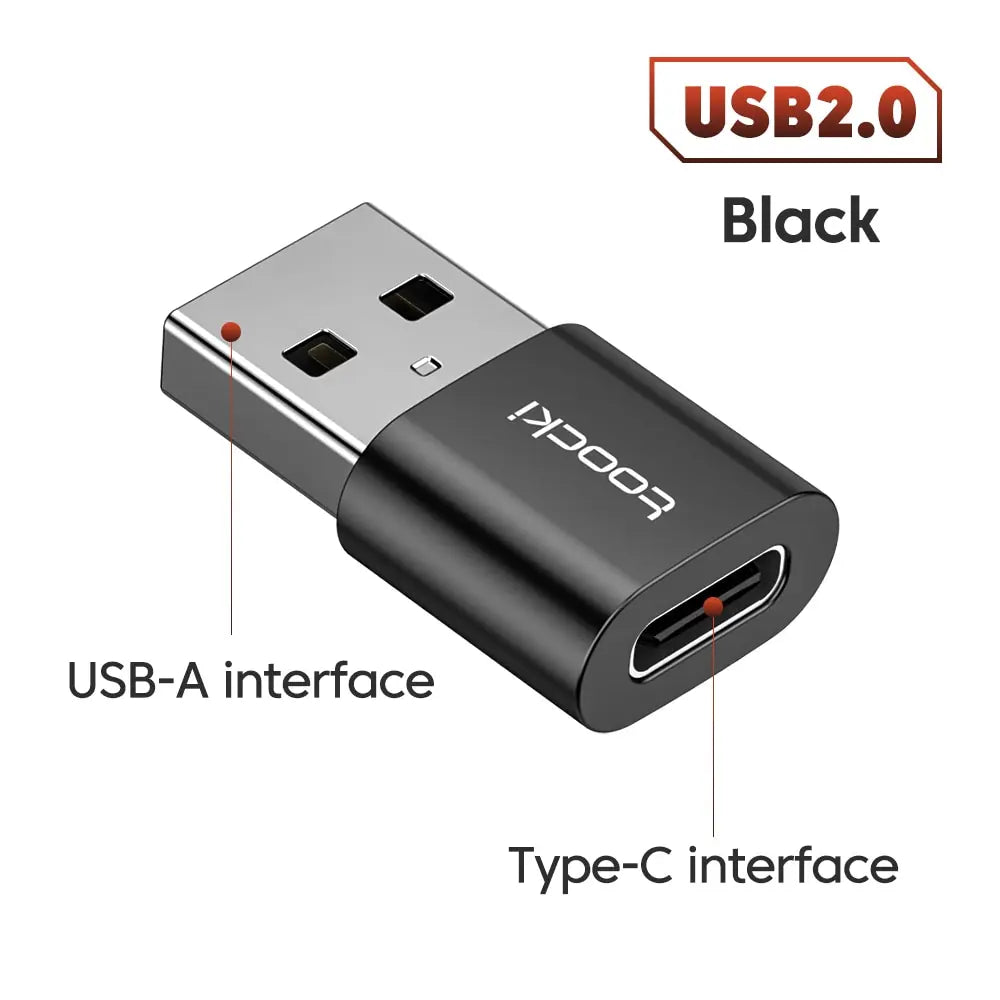 Adaptador USB-C Macho a USB-A Hembra Toocki: Conexión Rápida