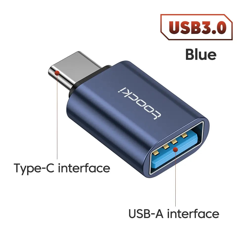 Adaptador USB-C Macho a USB-A Hembra Toocki: Conexión Rápida