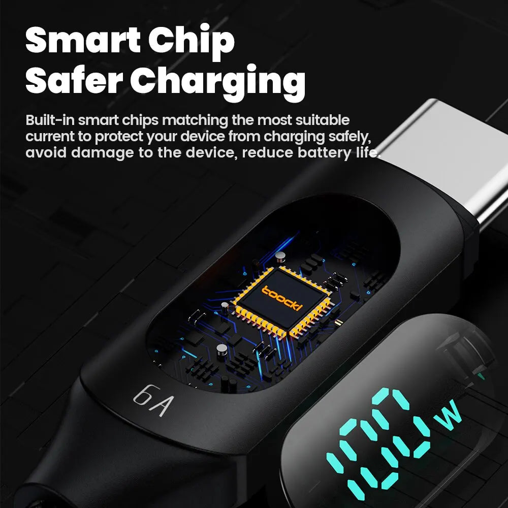 Cable USB-C 100W Toocki: Carga Rápida Digital Huawei y Más