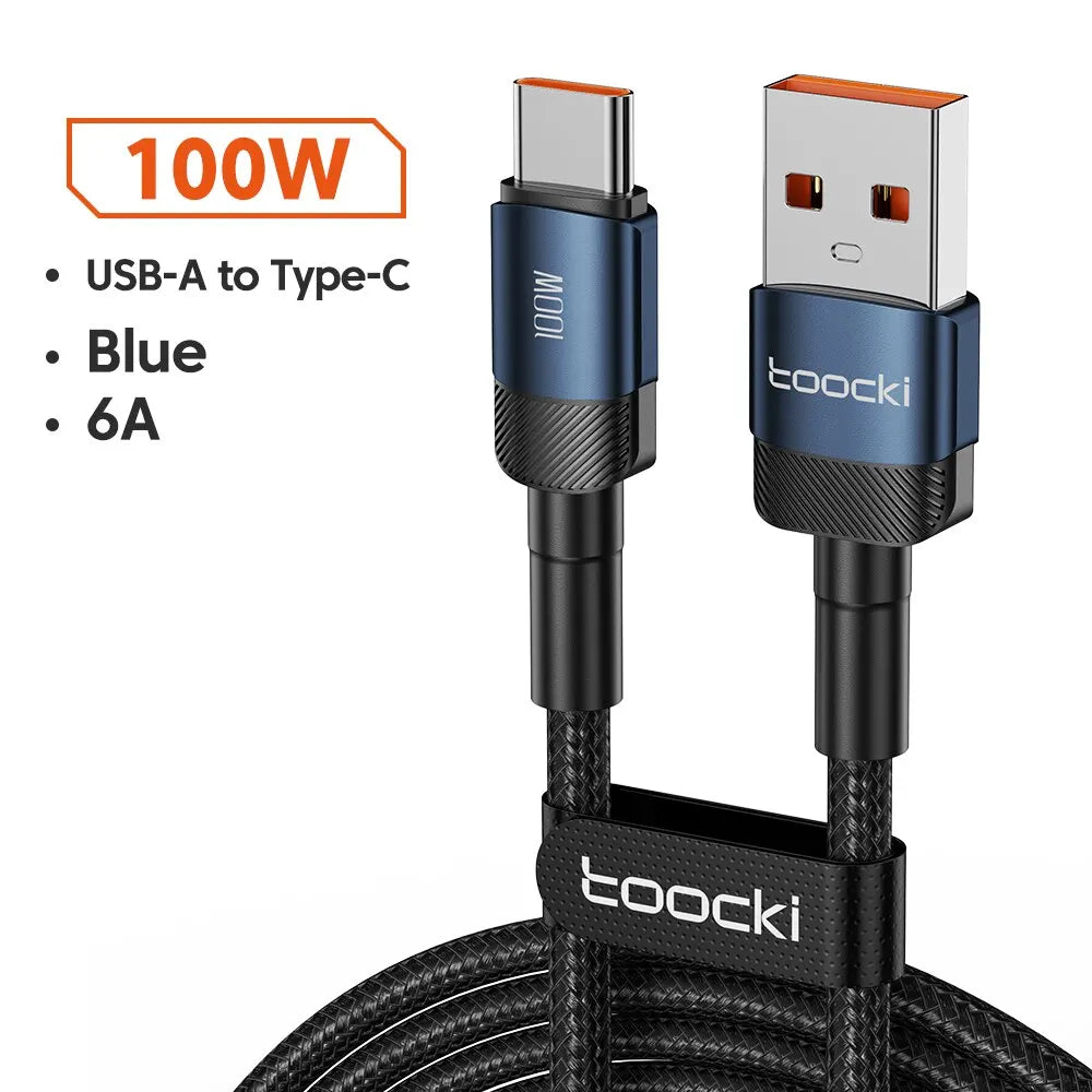 Cable USB-C Carga Rápida Toocki 100W PD - Conector Lightning/Tipo-C