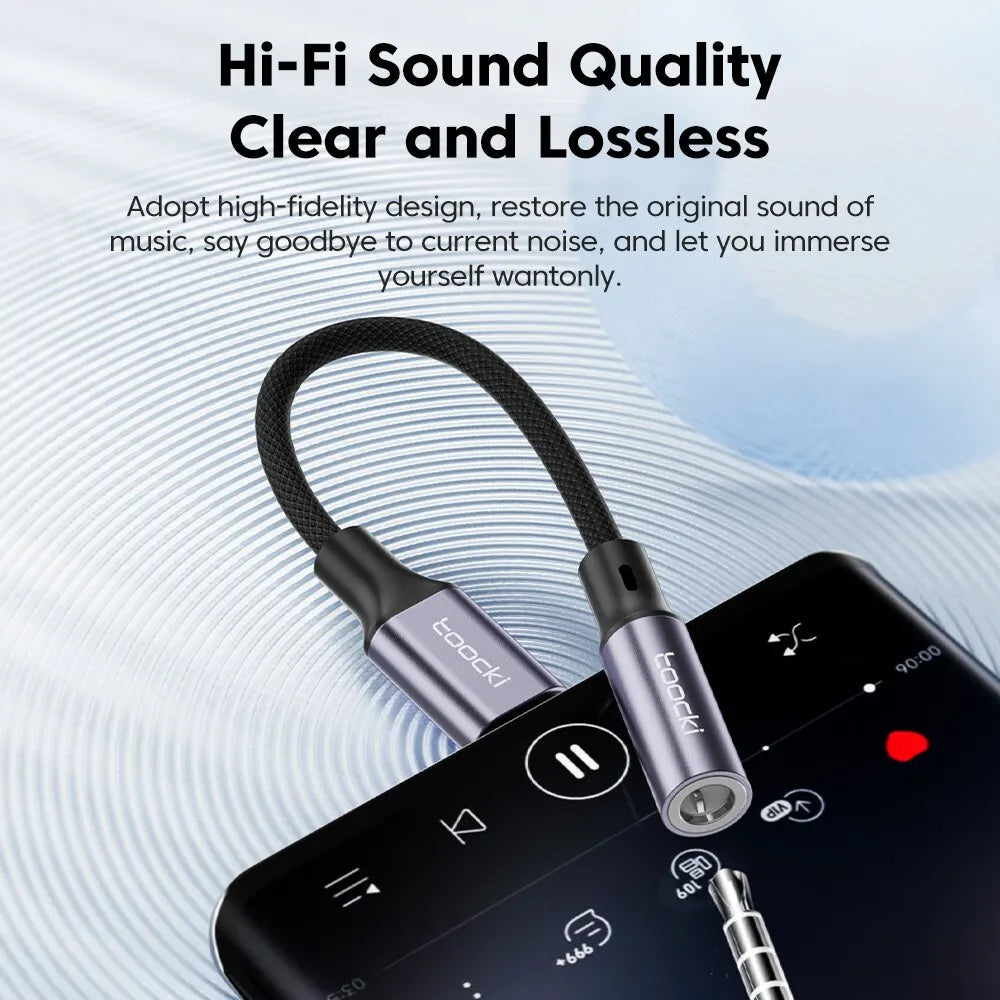 Toocki Adaptador USB-C a 3.5mm: Audio y Llamadas Hi-Fi
