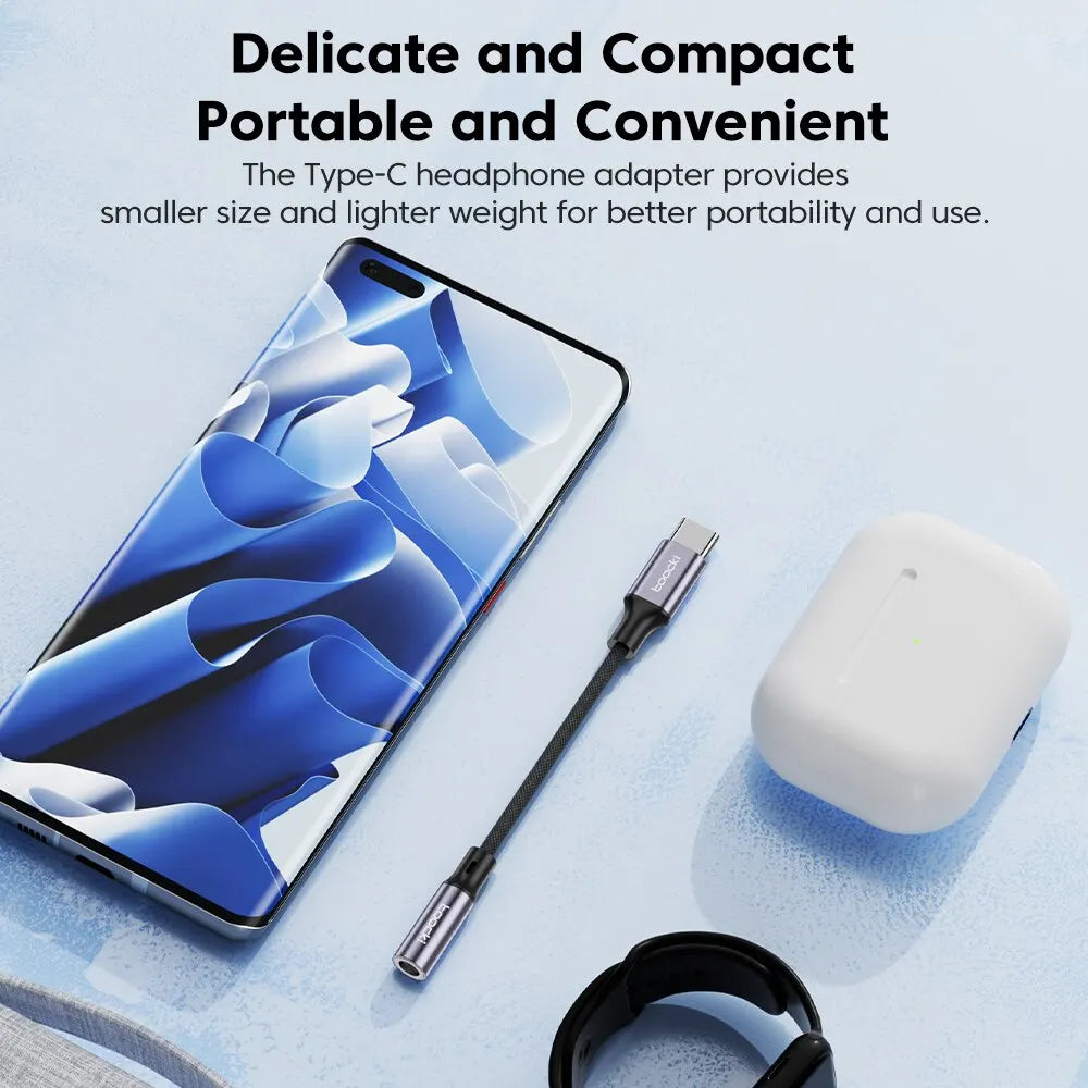 Toocki Adaptador USB-C a 3.5mm: Audio y Llamadas Hi-Fi