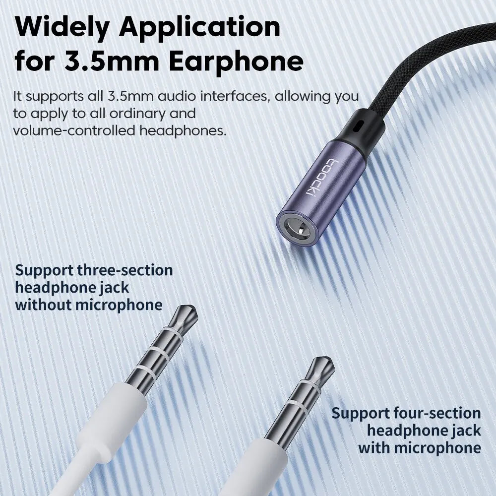 Toocki Adaptador USB-C a 3.5mm: Audio y Llamadas Hi-Fi