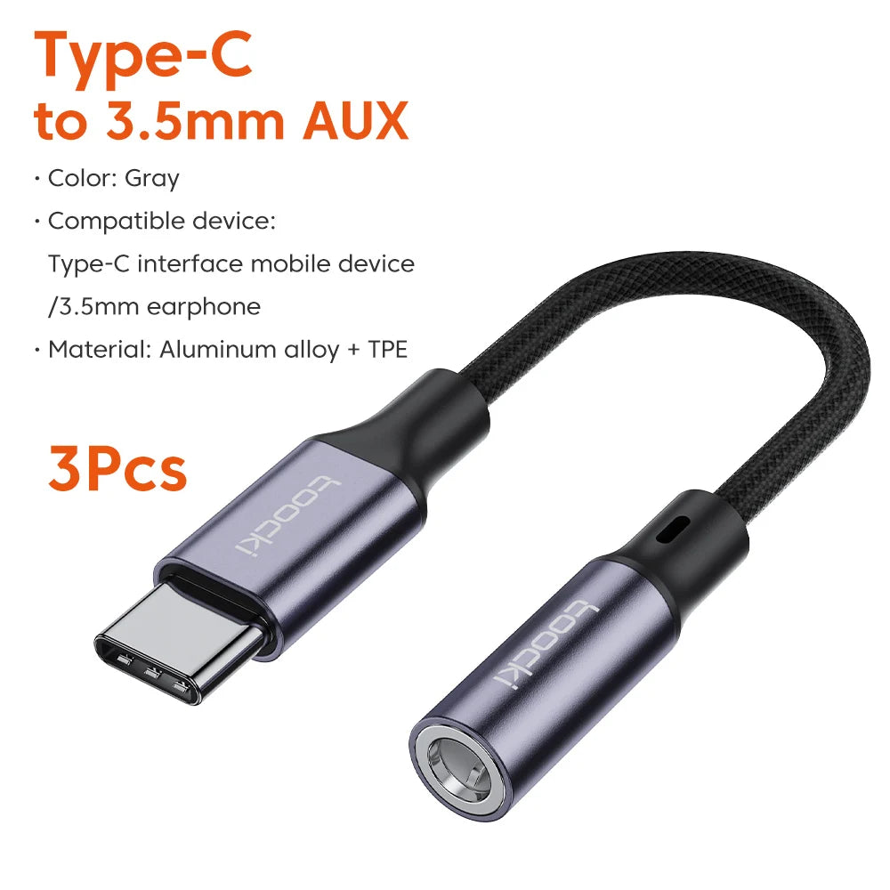 Toocki Adaptador USB-C a 3.5mm: Audio y Llamadas Hi-Fi
