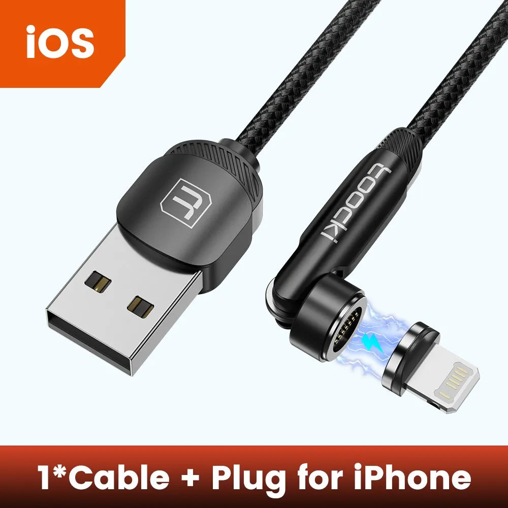 Cable Magnético USB-C Giratorio Toocki 3A Carga Rápida y Datos