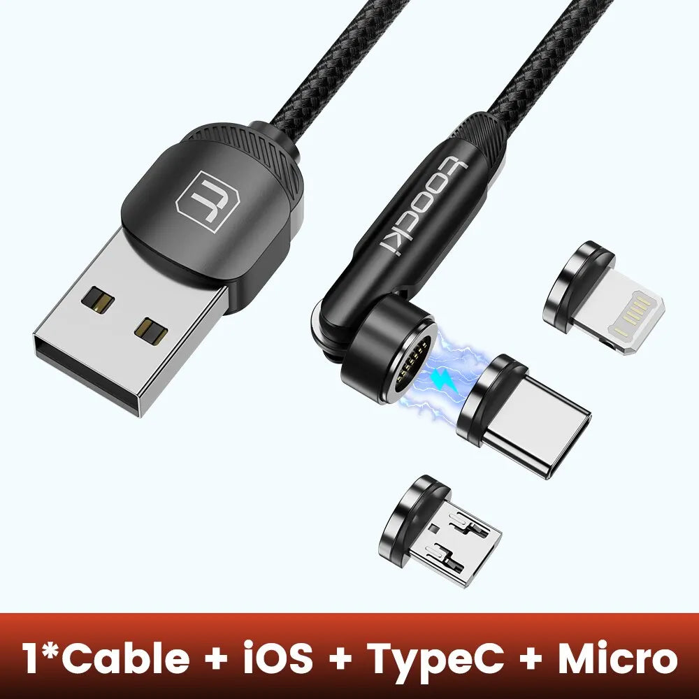 Cable Magnético Toocki 540° USB-C Carga Rápida iPhone/Xiaomi