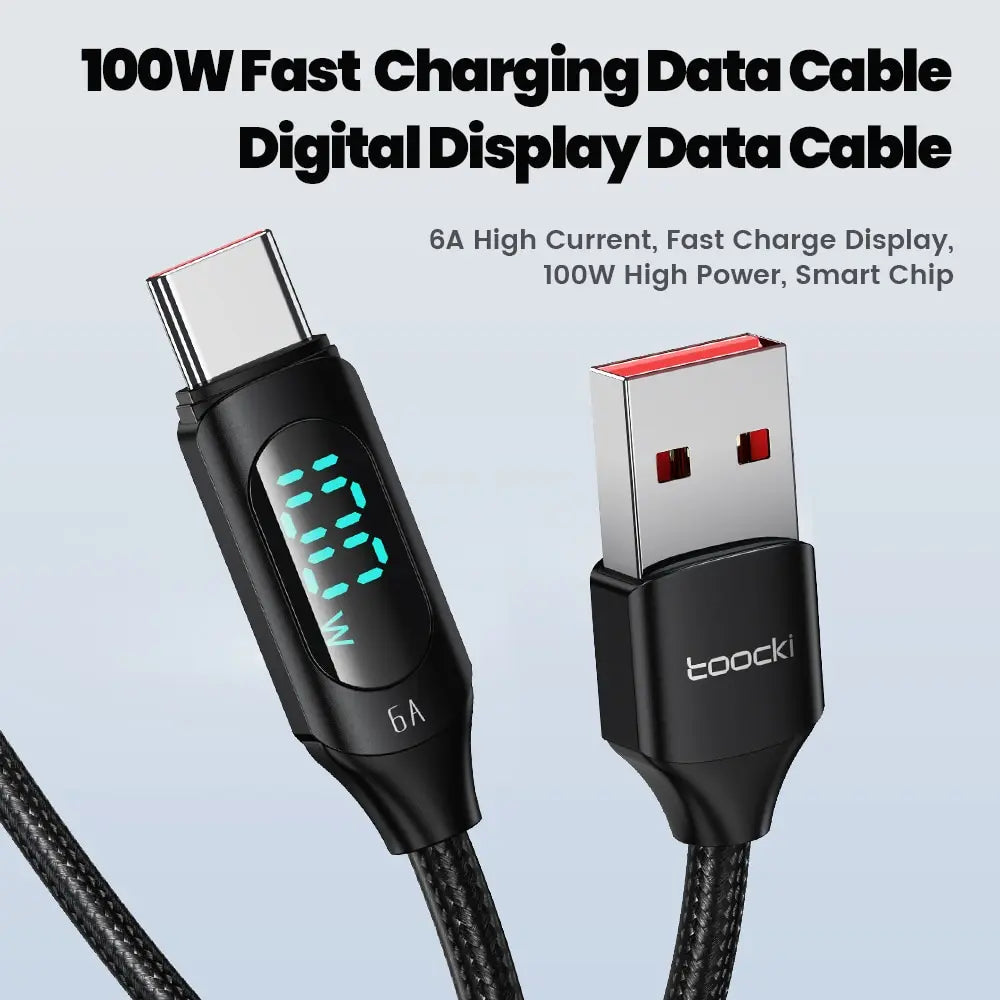 Cable USB-C Toocki 100W Carga Rápida para Huawei, Samsung