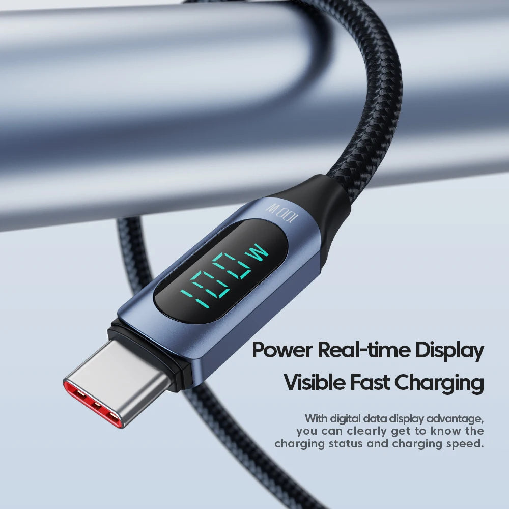 Toocki Cable USB-C 100W PD Carga Rápida Pantalla Digital Mac/iPad