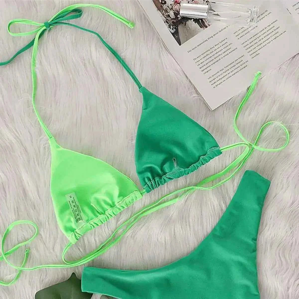 Bikini Halter Pedrería Diamantes Varleinsar V6467 Mujer
