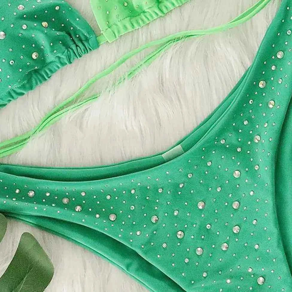 Bikini Halter Pedrería Diamantes Varleinsar V6467 Mujer