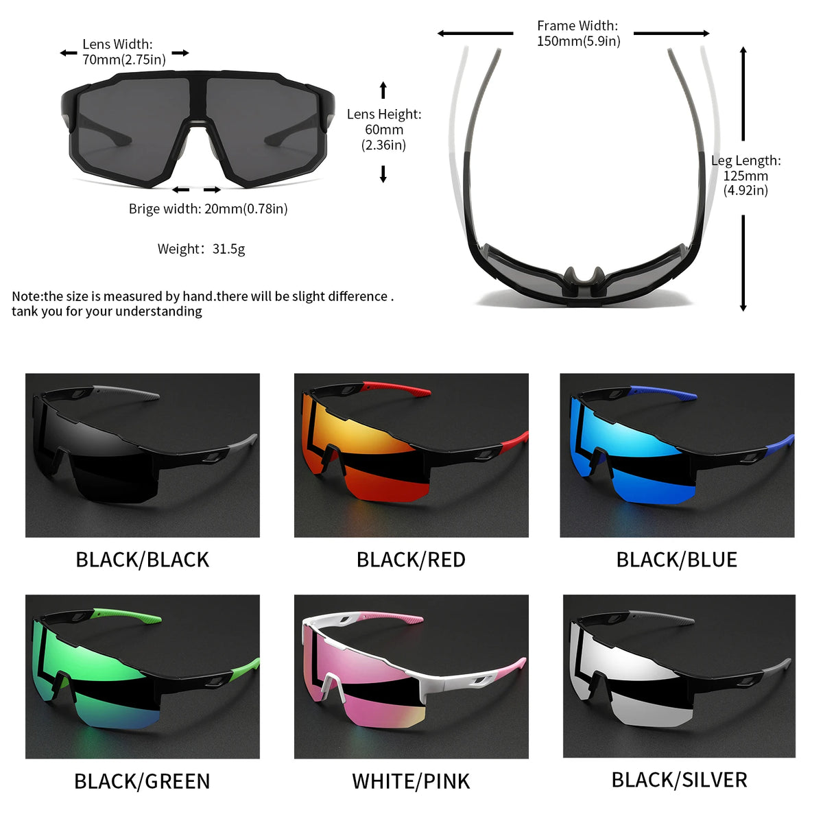 Gafas de Sol Deportivas UV400 VEGUEROS - Diseño Envolvente Grande - Corporación Turística