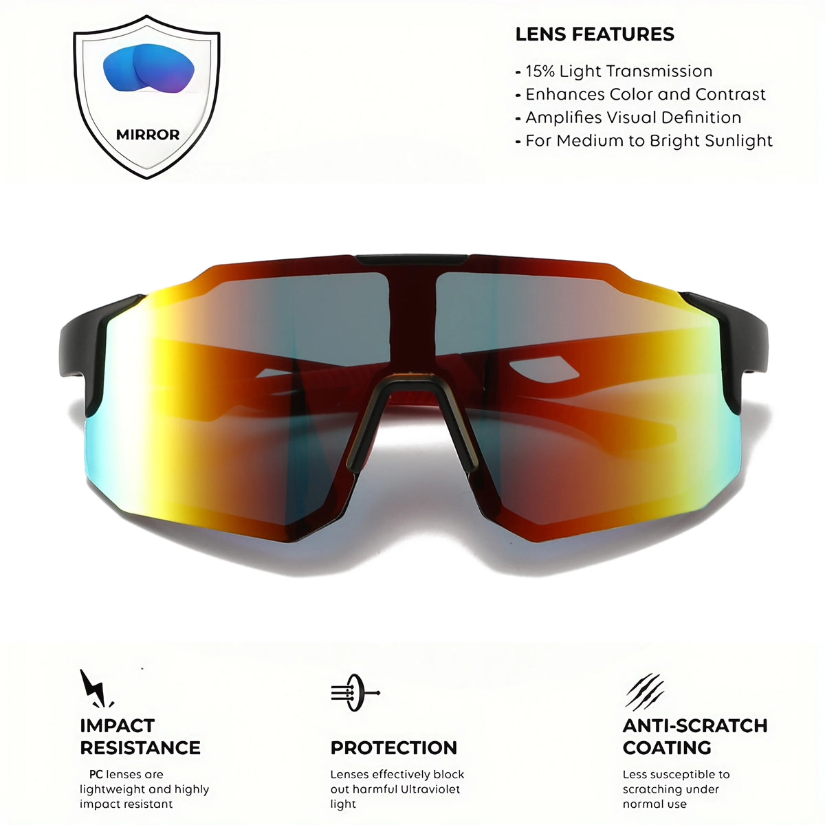 Gafas de Sol Deportivas VEGUEROS UV400 - Diseño Envolvente - Corporación Turística