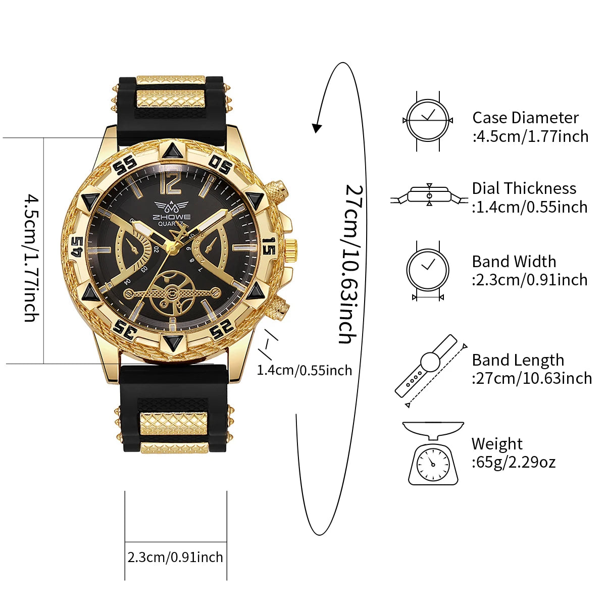 Reloj Árabe Yolako 4 Piezas Cuarzo Hombre Moda Casual