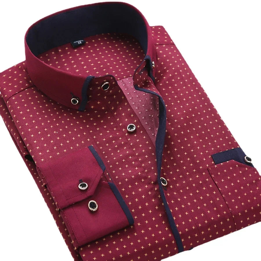 Camisa Floral Hombre Ziyang Kasa Casual Manga Larga Ajustada